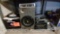 Lot on Shelf of Various Car Stereos, Blues Amp, 6x9 Kicker Speaker, 8