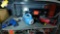 Lot on Shelf of Proctor Silex Microwave, Blow Dryer, Portable Handheld Vacuumss