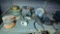 Lot on Shelf of Electric Ridgid Sander, Electric Circular Saw, Electric Hyper Tough Grinder, Hart
