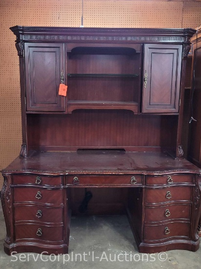 6' Brown Executive Desk with Topper