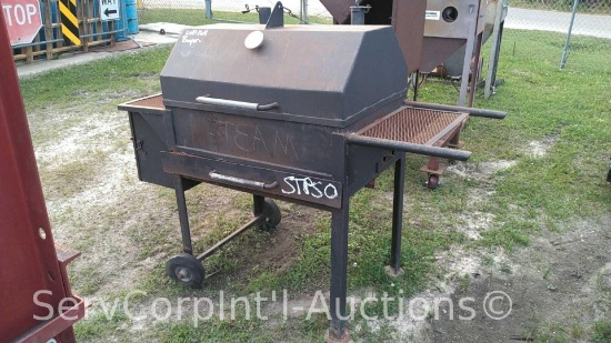 Homemade Steel BBQ Pit/Grill (Seller: St. Tammany Parish Sheriff)
