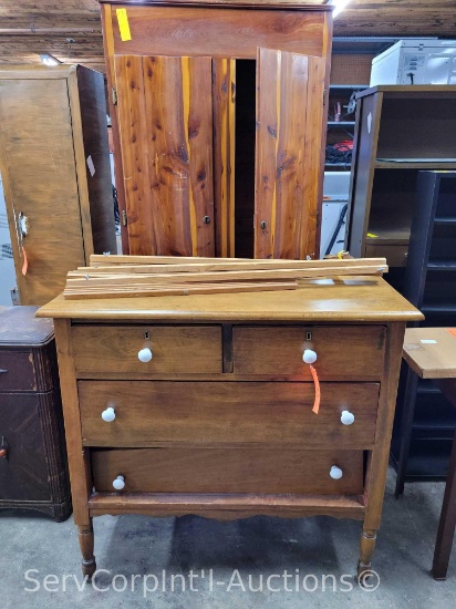 Lot of Dresser, Cedar Cabinet & 2 Easels