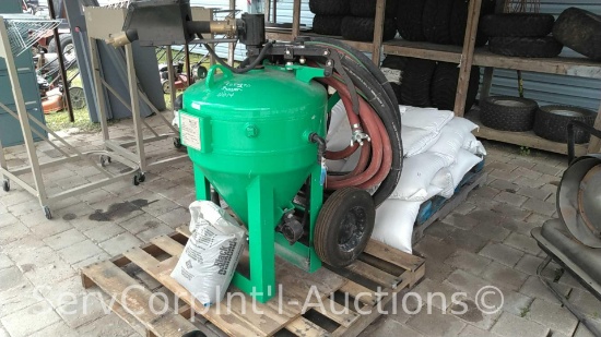 Lot on 2 Pallets 2014 MMLJ DB500 Soda Blaster with Approx. 18 Crush Glass Media 50# Bags (Seller: