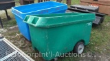 Lot of 2 Various Laundry Carts: 1 Blue, 1 Green with Wheels Off (Seller: St. Tammany Parish Sheriff)