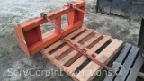 Lot on Pallet of Orange Hay Spear Skidsteer Attachment