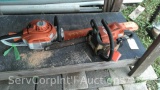 Lot on Shelf of Stihl HS 46C Hedge Trimmer, Stihl MS18C Chainsaw