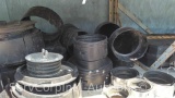Lot on 2 Shelves of Various Drain Fittings & Drain Covers
