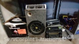 Lot on Shelf of Various Car Stereos, Blues Amp, 6x9 Kicker Speaker, 8