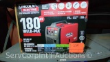 Lot on Shelf of Lincoln Electric 180 Weld-Pak- New in Box, Packaging Damaged