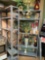 Lot of Various Artificial Plants, Candles, Metal Shelving Units
