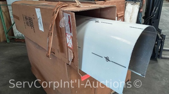 Lot on Pallet of Thermador Stainless Hood PH54CS, Broan Flute Extension, Range Hood HC8830W,