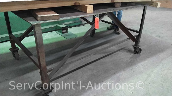 Homemade 6' x 4' 4-Wheel Work Table