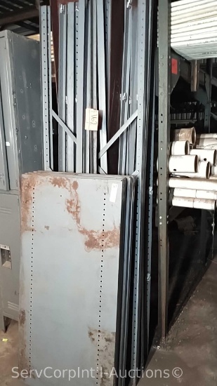 Lot of Various Metal Shelving Units (Purchaser Must Wait Until Contents are Removed)