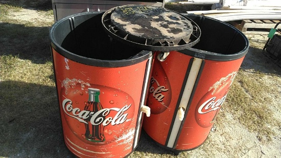 Lot of 2 Cold Drink Round Merchandisers