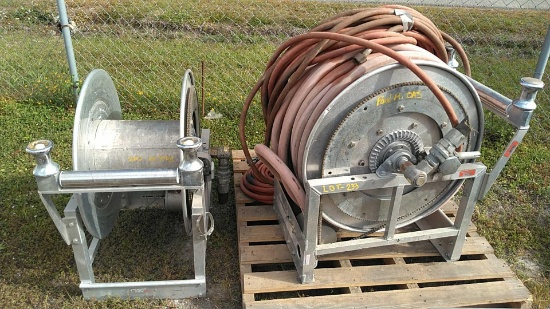 Lot of 2 Hannay Reels with Various Hoses