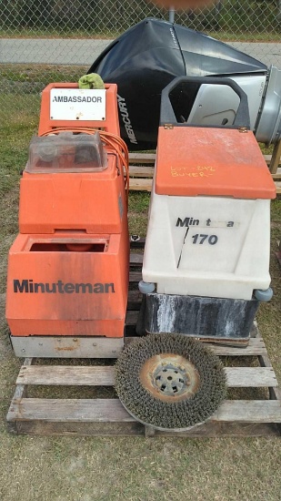 Lot on Pallet of Minuteman 170 Floor Squeegee & Minuteman Amassador Floor Scrubber