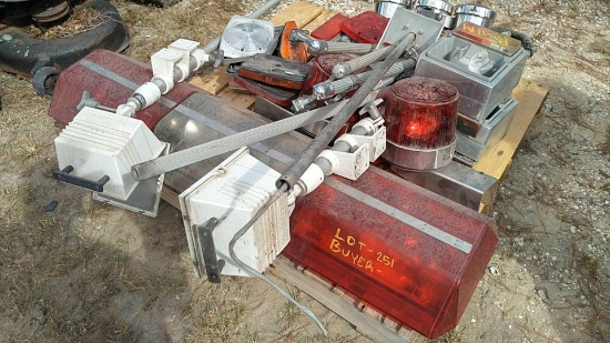 Lot on Pallet of Safety Light, Spot Lights & Sirens