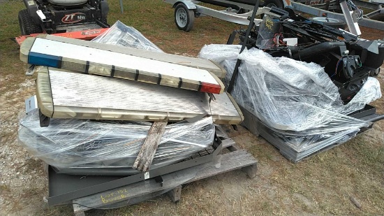Lot on 2 Pallets of Light Bars, Police Cages, Center Consoles, Whelen Systems (Seller: STP Sheriff)