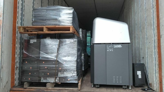 Lot on 15+ Pallets of Various Dell & HP PC Towers & Laptops, and Double A Batteries & Presstek Press