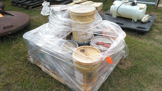 Lot on Pallet of Various 5-Gal Paint (Most appear to be previously opened cans) (Seller: STP