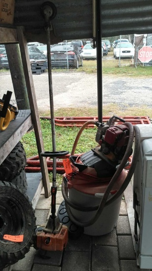 Lot of STIHL Weed Trimmer, Honda WX10 Pump, Ridgid Wet/Dry Vac