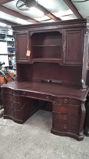 6' Brown Executive Desk with Topper