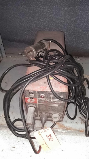 Lot on 2 Shelves of Omark Gramweld Stud Welding System