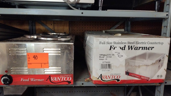Lot on Shelf of 2 Avantco Food/Soup Warmers