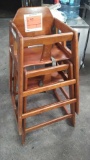 Lot of 2 Winco Wooden High Chairs