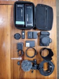 Lot of Canon EOS6D Camera, Various Camera Attachments, Batteries with Chargers, Microphone, Evolu
