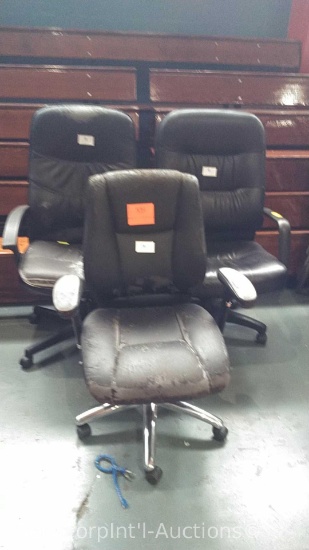 Lot of 3 Black Office Chairs