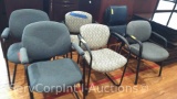 Lot of 5 Various Guest Chairs, 3 Stack Chairs