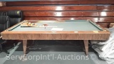 Lot of 8' Pool Table with Pool Sticks and Pool Balls, Ball Racks, 2 Ping Pong Paddles with Ball