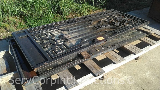 Lot on Pallet of 2 Security Doors 37.5" x 96"-Glass Pane is Broken