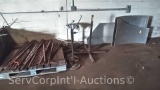 Lot of Various Metal Decorative Fencing Post, Homemade Stands, Homemade Shop Seat, Heavy Gauge