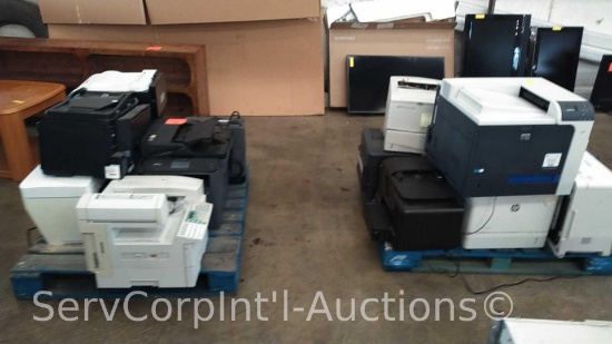 Lot on 2 Pallets of Approximately 15 Various HP, Epson, Gestetner, Oki and Canon Printers and