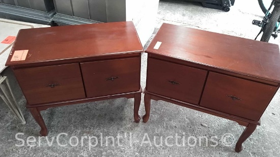 Lot of 2 Matching End Table Style 2-Drawer Cabinets (Seller: STP Sheriff)
