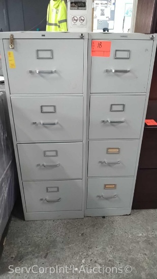 Lot of 1 Hon 4-Drawer Letter & 1 Hon 4-Drawer Legal File Cabinet No Keys (Seller: STP Sheriff)