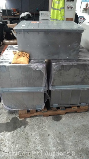 Lot on Pallet of 5 Salsbury Industries 12-Door U S Mail Lock Boxes, Said to all have keys however