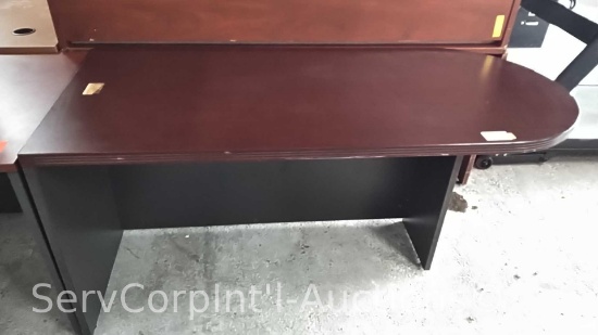 Lot of 65" Desk with Right Hand Return and 65" Desk Round on One Side (Seller: STP Sheriff)