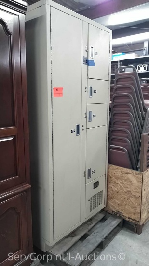 Lot on Pallet of DSM Stowaway Locking Cabinet, No Keys (Seller: STP Sheriff)