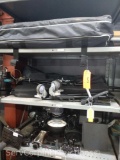 Lot on 6 Shelves of Phottix LED Light Kit, Drop Multi Stand, (2) Coleman Suction Pods, Godox Flash
