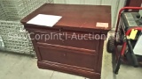 Wooden 2-Drawer Side Table - Broken, No Key, Locked, bottom opens sometimes (Location: 620 N. Tyler