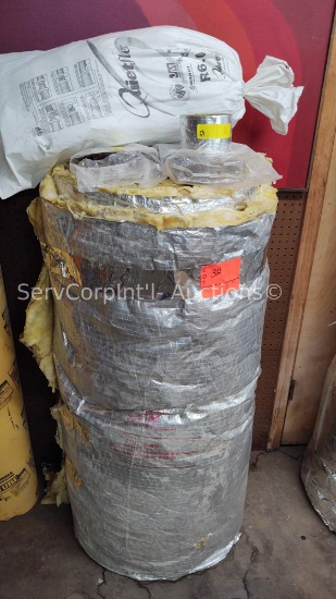 Lot of A/C Metal Duct Insulation with Fab Tape, R6.0 Flex Duct
