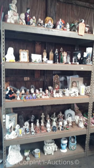 Lot on 5 Shelves of Various Figurines
