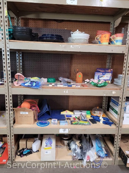 Lot on 4 Shelves of Various Items