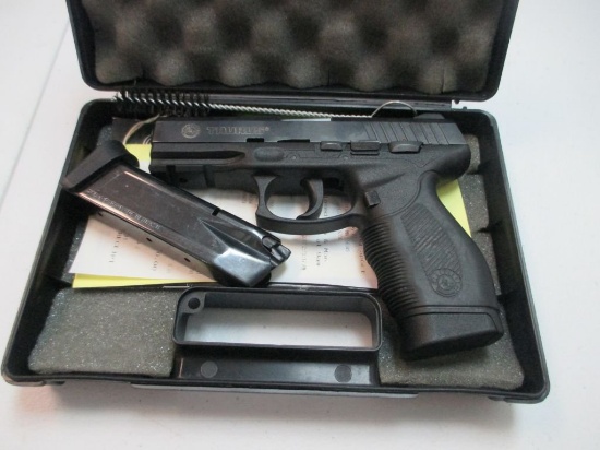 j-39 Taurus PT 24/7 9mm Semi Auto pistol in box. Extra mag and cleaning rod. Excellent condition and