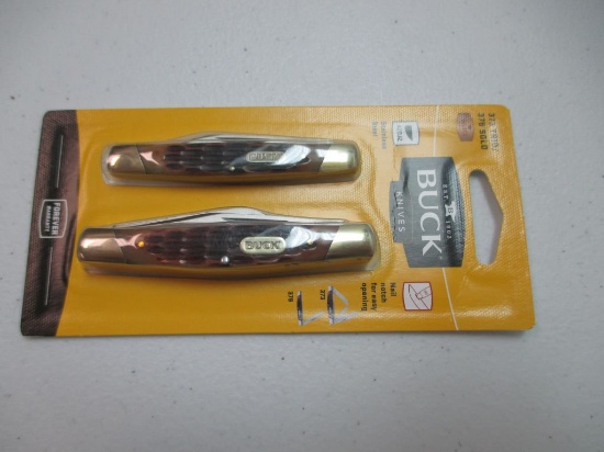 jr-42 Brand New 2 BUCK brand pocket knives with forever warrenty. 1 single blade and one double blad