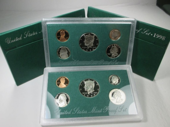 t-24 2x 1998 U.S. Proof sets. Better date sets in mint boxes