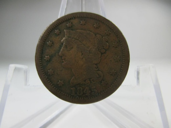 h-3 Fine 1845 US Large Cent